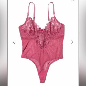 Hanky Panky Lace Underwire Teddy in Rosehip